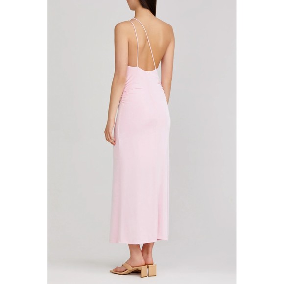 Significant Other Bella One Shoulder Midi Dress 10 Pink Stretch Slip Fitted New - Picture 3 of 5